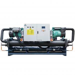 Evaporative cooling twin screw chiller